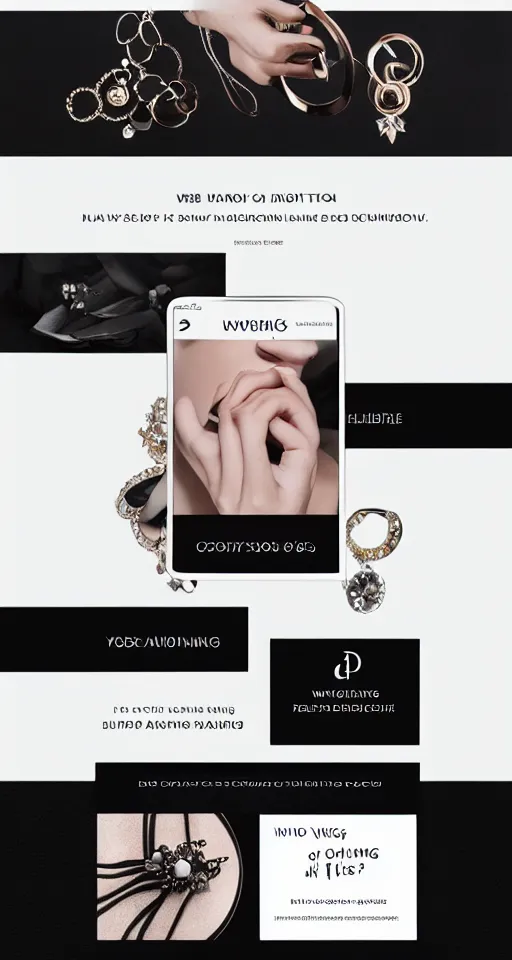 Prompt: landing page of a modern jewelry, web design, concept, awwwards, winning,