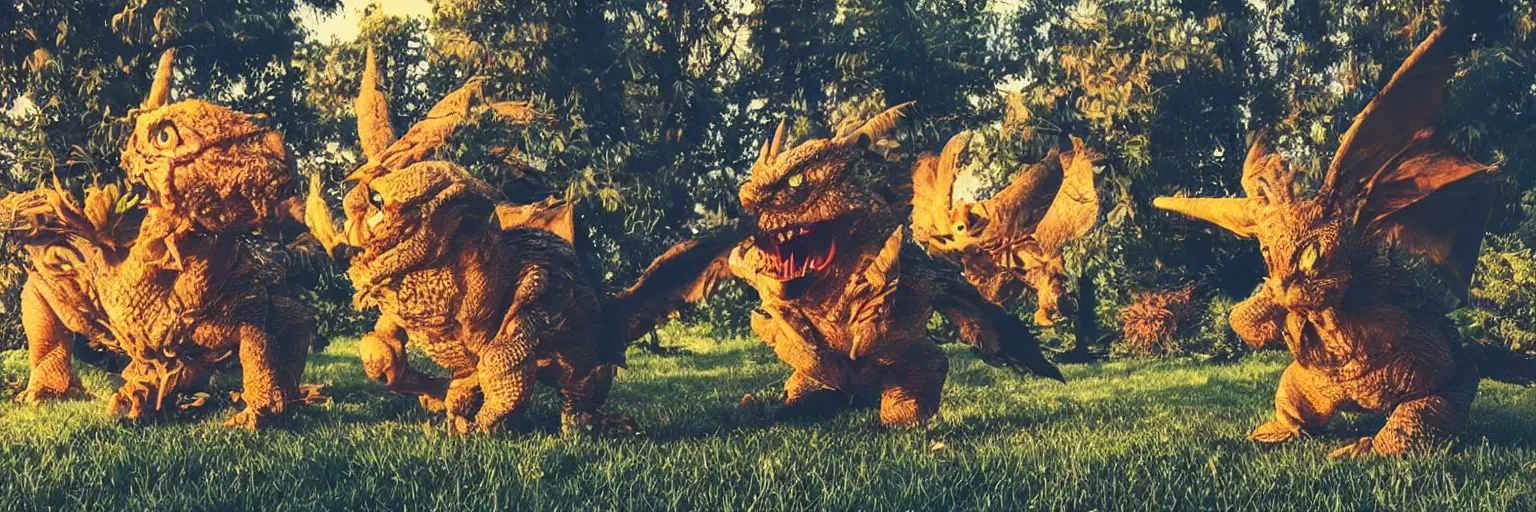 Image similar to photo of real life pokemons, creepy!!!, scaly!!!, gritty!!!, menacing!!!, evil, ultra realistic, gritty, golden hour, volumetric lighting, sharp focus