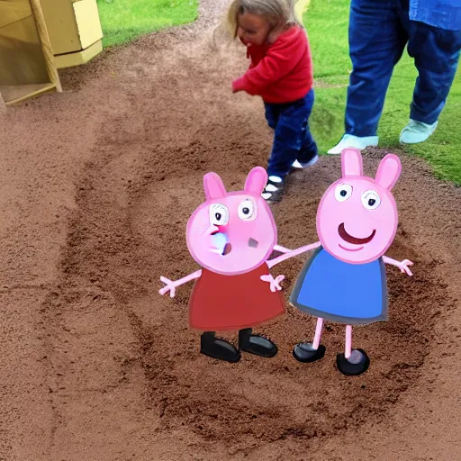 Prompt: Peppa Pig muddy puddles