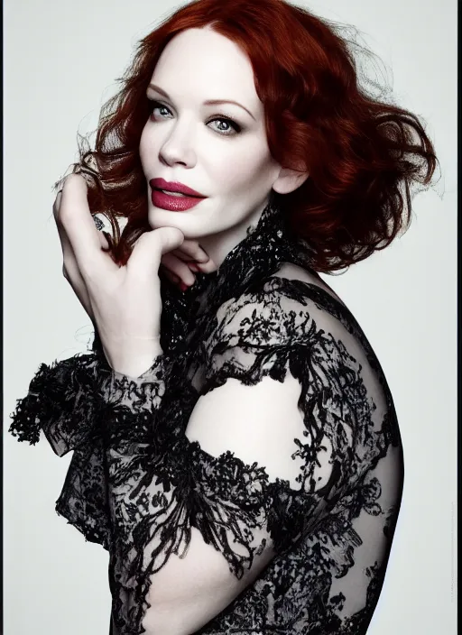 Prompt: portrait of christina hendricks and liv tyler hybrid by mario testino, headshot, detailed, award winning, sony a 7 r