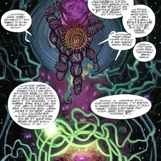 Image similar to Azathoth looking inward towards the Multiverse inside itself. DC Comics. Grant Morrison.