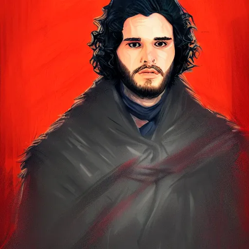 Prompt: a portrait of jon snow by anato finnstark