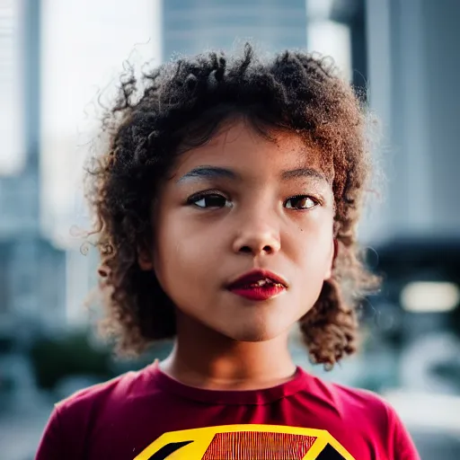 Image similar to portrait photo still of real life supershock dc super hero 8 k, 8 5 mm f 1. 8