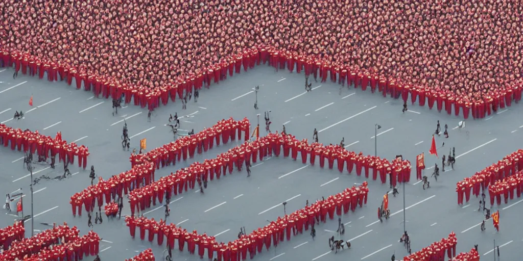 Image similar to a very high resolution image from a new movie, tiananmen square beautiful scenery, photorealistic, photography, directed by wes anderson