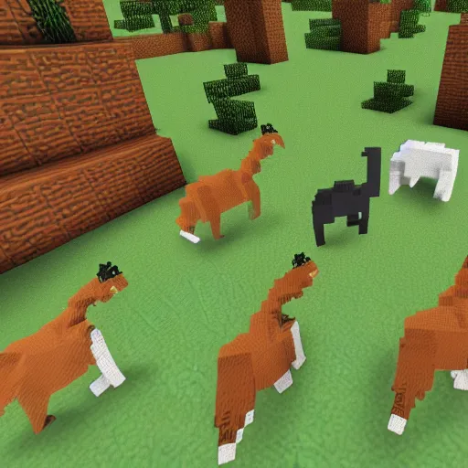 Image similar to a minecraft kangaroo mob