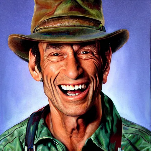 Image similar to ernest p worrell portrait painting, hyper real