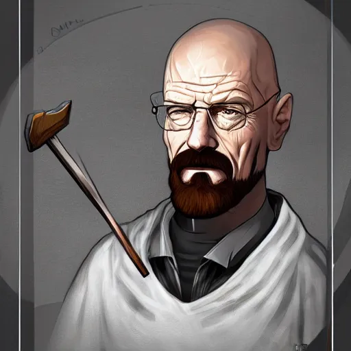 Image similar to walter white as a wizard from dungeons and dragons, digital art, portrait, trending on artstation