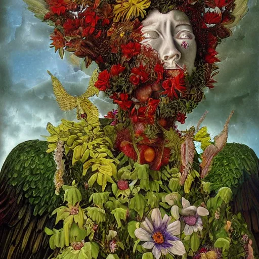 Fantasy Painting Of The Garden Angel By Arcimboldo And 