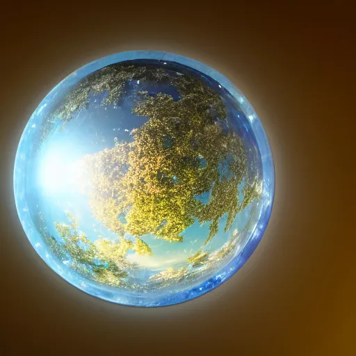 Prompt: The multiverse being contained inside of a crystal ball,