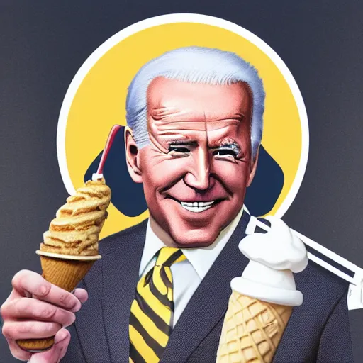 Prompt: obese Joe Biden in a Speedo, holding a gigantic ice cream cone, award winning photo, trending on artstation, 8k