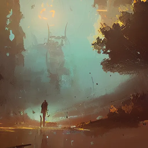 Prompt: Revachol, by Ismail Inceoglu, digital art, detailed, brushstrokes