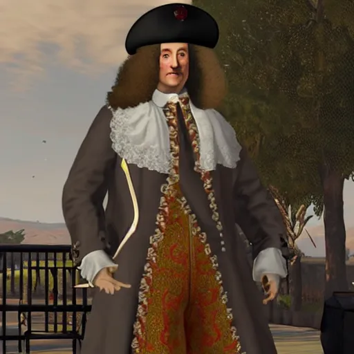 Prompt: louis xiv as character in gta 5