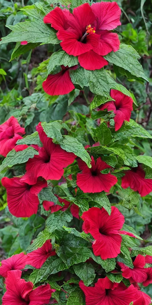 Image similar to a hibiscus plant made of fire