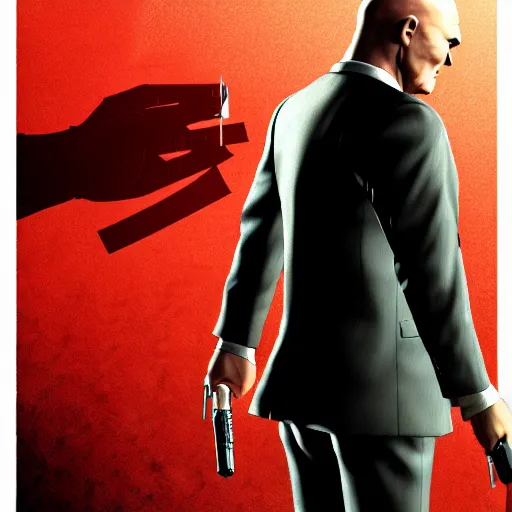 Prompt: Agent 47 in a scene from yakuza, artstation, concept art, smooth, sharp focus, illustration, art by and Viroie and moebius