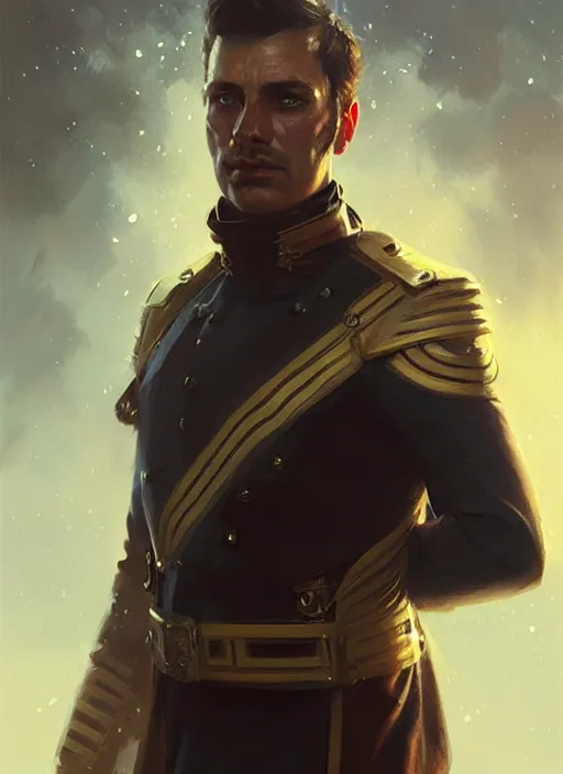 Prompt: portrait of captain man, victorian, concept art, detailed face, fantasy, close up face, highly detailed, cinematic lighting, digital art painting by greg rutkowski