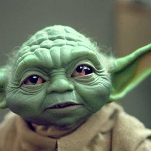 Prompt: a character that has no ears but is very yoda - like