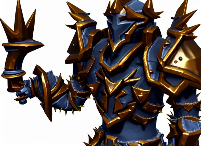 Image similar to metallic spiked shoulder pauldrons, stylized stl fantasy miniature, 3 d render, activision blizzard style, hearthstone style