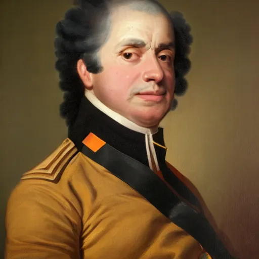 Image similar to facial portrait of the miami heat dictator in military uniform, 1 7 8 0, oil on canvas by william sidney mount, oil on canvas, octane render