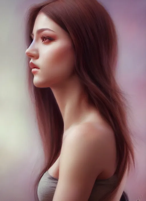 Image similar to photo of a gorgeous young woman in the style of stefan kostic, realistic, sharp focus, 8k high definition, insanely detailed, intricate, elegant, art by stanley lau and artgerm