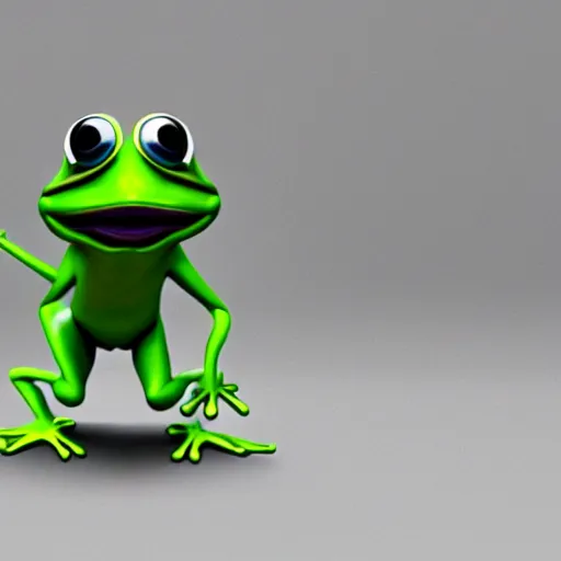 Image similar to a sadge - sad - pepe - the - frog, looking more depressed than usual, quivering lips, fists in the air, sweat flying, cgi render, zbrush, octane, keyshot render