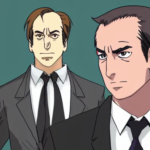 Prompt: saul goodman in an anime world, incredibly detailed, ultra realistic