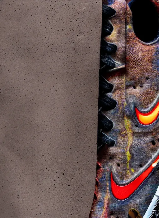 Image similar to hyperrealistic and heavy detailed nike shoe of travis scott, leica sl 2 5 0 mm, vivid color, high quality, high textured, real life