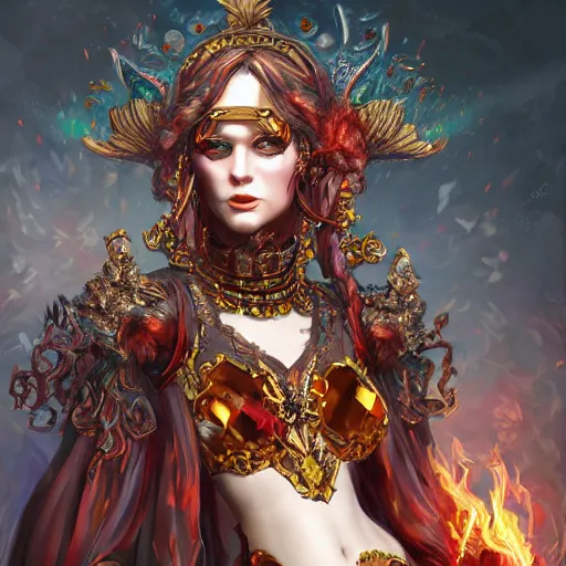 Image similar to pyromancer, maximalist, high detail, 8k, ornate, dark fantasy, realistic, masterpiece, Trending on art station, complex, WLOP