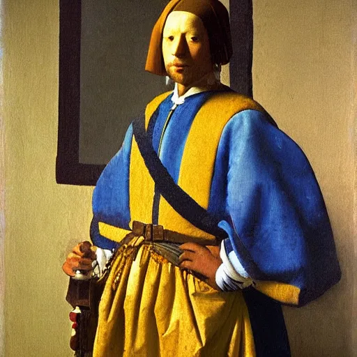 Image similar to high quality high detail painting by johannes vermeer, portrait of a colonial general, hd, photorealistic lighting