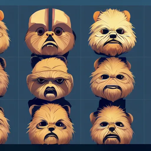 Image similar to face icon stylized minimalist ewoks, loftis, cory behance hd by jesper ejsing, by rhads, makoto shinkai and lois van baarle, ilya kuvshinov, rossdraws global illumination