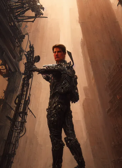 Image similar to tom cruise as oscar diggs, intricate, d & d, fantasy, art nouveau, digital painting, trending on artstation, sharp focus, wide shot, illustration, global illumination, ray tracing, art by artgerm and greg rutkowski and ruan jia