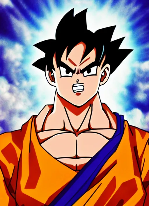 Image similar to a full portrait photo of son goku, f / 2 2, 3 5 mm, 2 7 0 0 k, lighting, perfect faces, award winning photography.