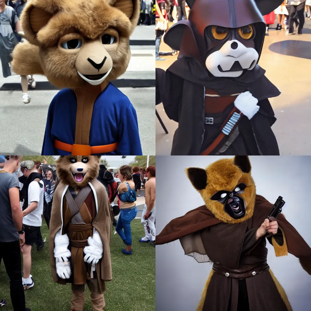 Prompt: Anakin Skywalker goes to a furry convention