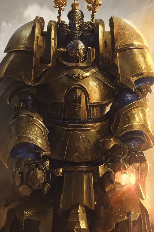 Image similar to armor portrait heros warhammer 4 0 k horus heresy fanart - the primarchs emperor by johannes helgeson animated with vfx concept artist & illustrator global illumination ray tracing hdr fanart arstation zbrush central hardmesh 8 k octane renderer comics stylized