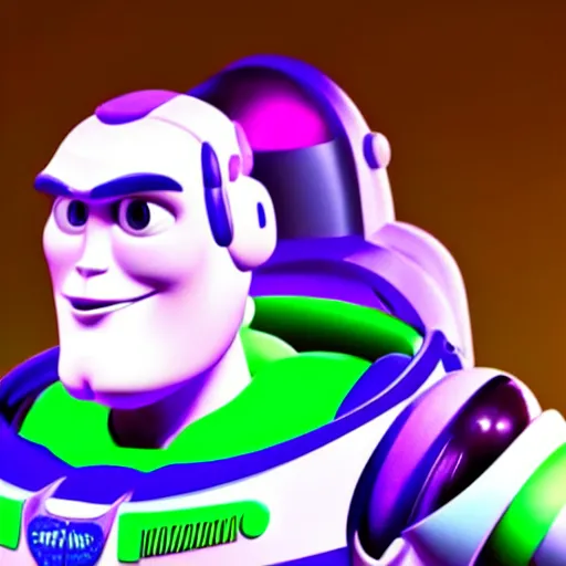 Image similar to realistic! photo of buzz lightyear with a buzz cut hairstyle, trending on artsation, 8k