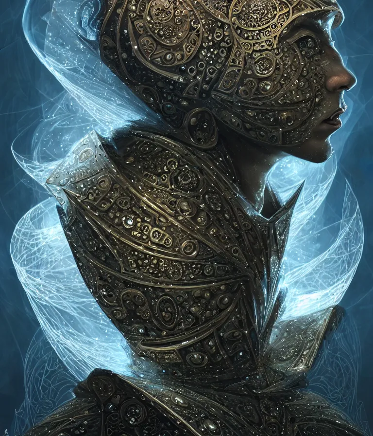 Image similar to front!!! shot of a court jester!!! character, mesmerizing fractal hypercubes, platinum cracked, dark holography!!!, future, metallic galactic, crystalline edges, polygonal, elegant, highly detailed, centered, (((artstation, concept art, jagged, sharp focus, artgerm, Tomasz Alen Kopera, Peter Mohrbacher, donato giancola, Joseph Christian Leyendecker, WLOP, Boris Vallejo))), ((raytracing)), mugshot!!!!!, ugly!!!!!!, octane render, nvidia raytracing demo, octane render, nvidia raytracing demo, octane render, nvidia raytracing demo, 8K, cinematic, masterpiece