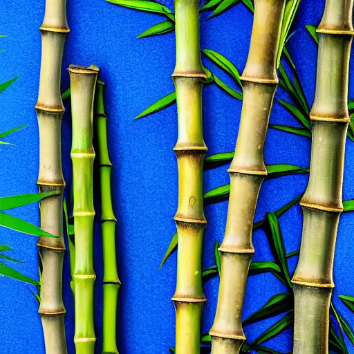 Image similar to lucky bamboo plant with blue background