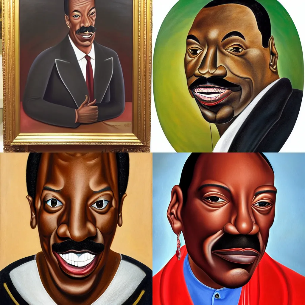 Prompt: a portrait of Eddie Murphy painted by Botero