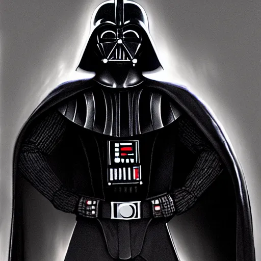 Prompt: a full body back shot of Darth Vader concept art realistic painting, high definition, digital art, matte painting, symmetrical, very detailed, realistic by Doug Chiang, dramatic lighting, cinematic, establishing shot, extremly high detail, photo realistic, cinematic lighting, post processed, concept art, artstation, matte painting,