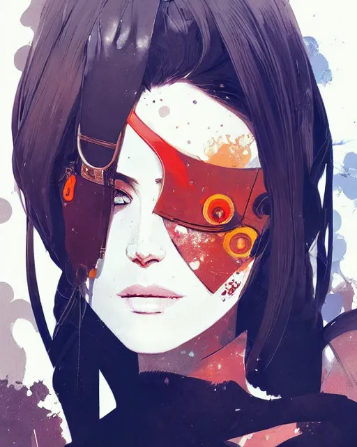 Prompt: a ultradetailed beautiful painting of a stylish woman with an eyepatch over her left eye, by conrad roset, greg rutkowski and makoto shinkai trending on artstation