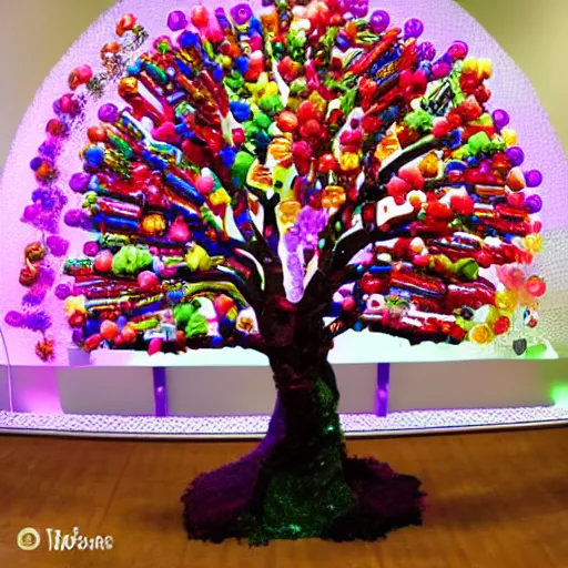 Prompt: the tree of life made up of candy