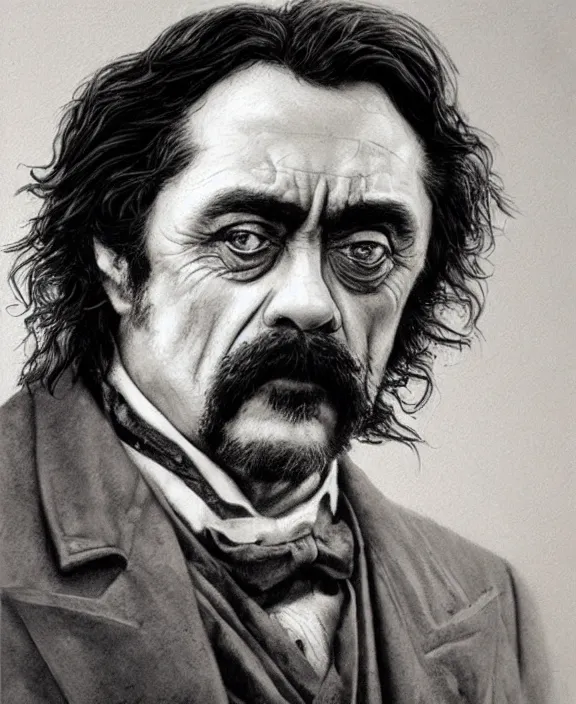 Image similar to portrait of Al Swearengen from Deadwood by Les Edwards