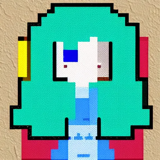 Image similar to miku pixel art