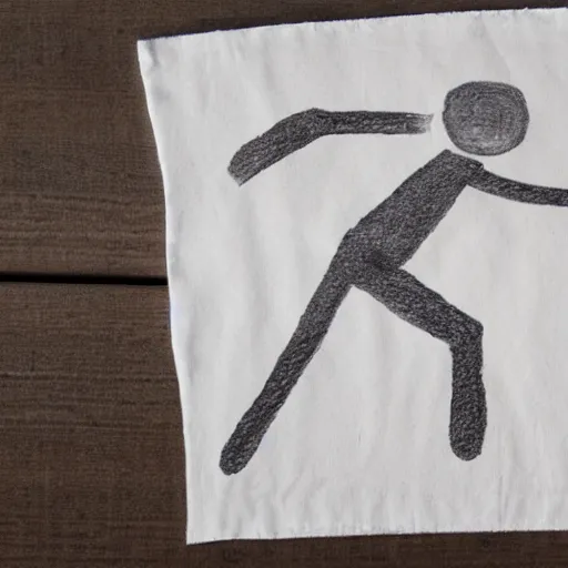 Image similar to a napkin drawing of a stick figure