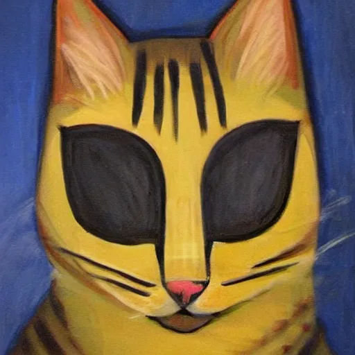 Image similar to anthropomorphic cat. evil. portrait. art