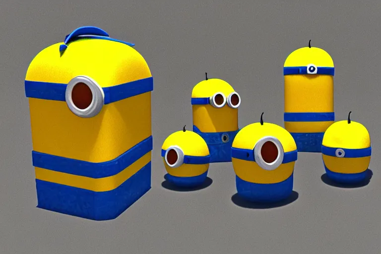 Image similar to 3d render of a Minion cube