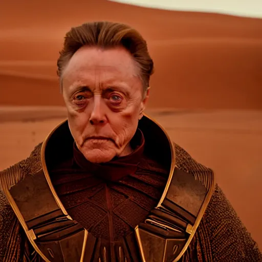 Prompt: christopher walken as emperor shaddam iv in dune | directed gaze, xf iq 4 and f / 1. 4 and iso 2 0 0 and 8 k and raw and unedited and symmetrical balance and in frame