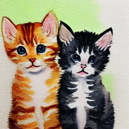 Image similar to cute kittens, watercolor
