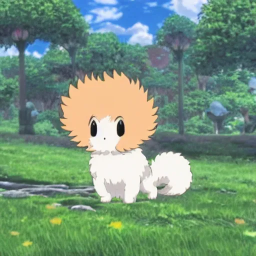 Image similar to vulpix, pokemon, as depicted in the anime