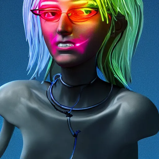 Image similar to angel spirit guide, cartoon portrait made out of rain, realistic, highly detailed, neon, rendered in octane, unreal engine, beautiful, trending on artstation,