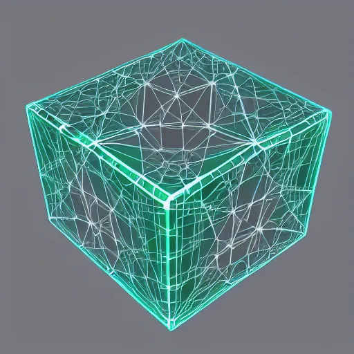 Image similar to hypercube in 4 dimensional space, vector graphic, outlines, matlab, mathematics